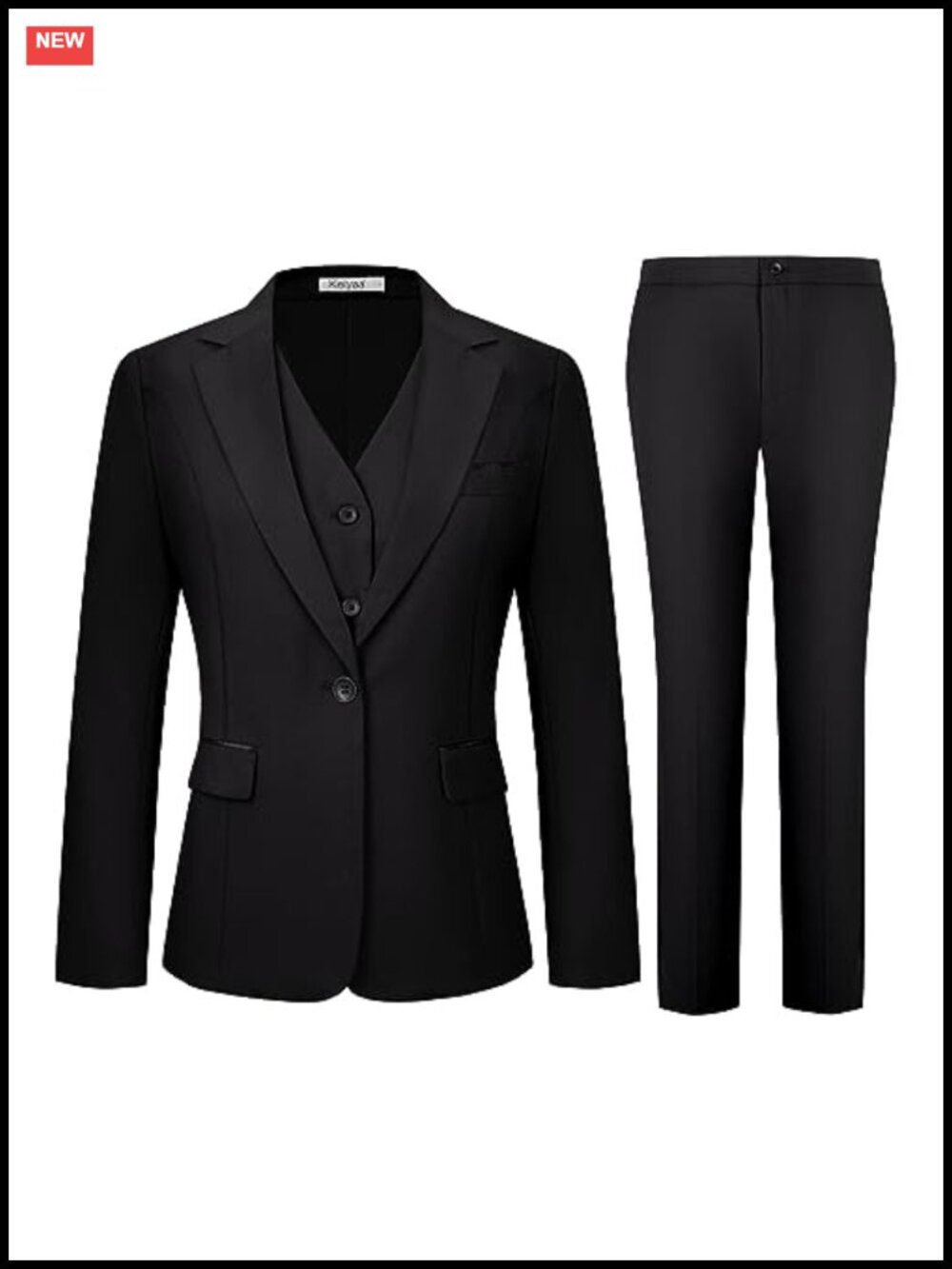 Women's 3-Piece Suit Set for Business Casual Office - Slim Fit Blazer Vest Pants
